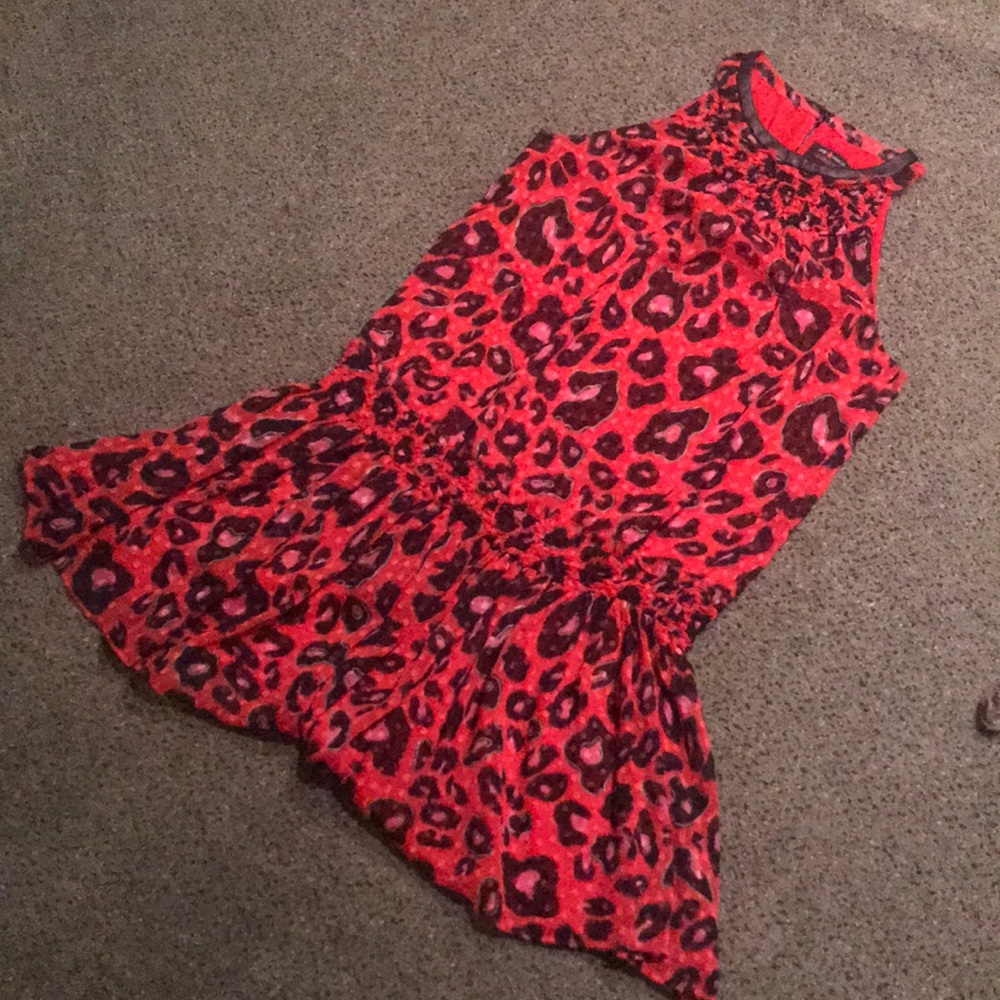 Red leopard dress